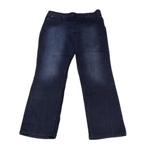 kim rogers Women's Blue Jeans Stretch Pants Size 18 Dark Wash  Denim